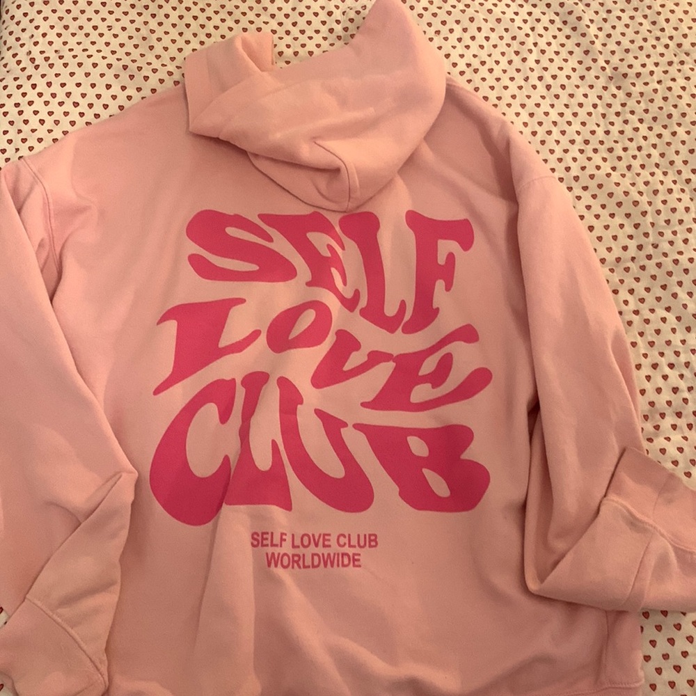 Self Love Club Pink Sweatshirt Preppy